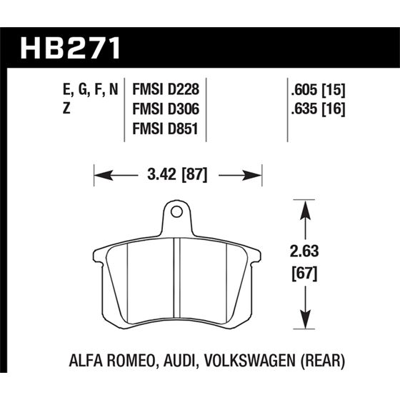 Hawk Performance HPS Brake Pads (HB271F.635)
