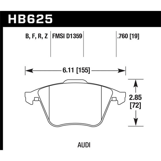 Hawk Performance Street Brake Pads (HB625N.760)