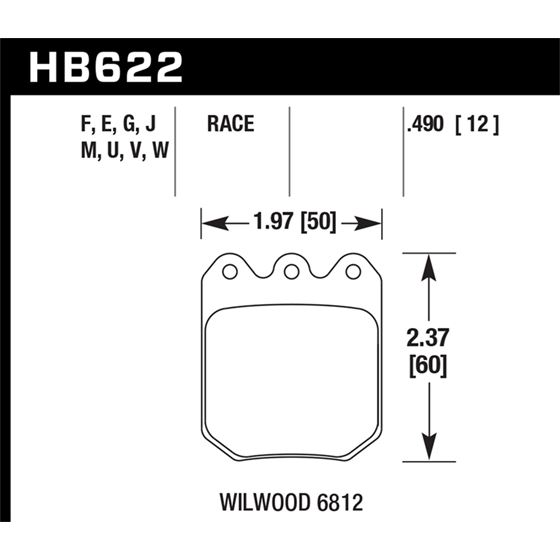 Hawk Performance Motorsports Brake Pads (HB622J.49