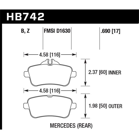 Hawk Performance HPS 5.0 Brake Pads (HB742B.690)
