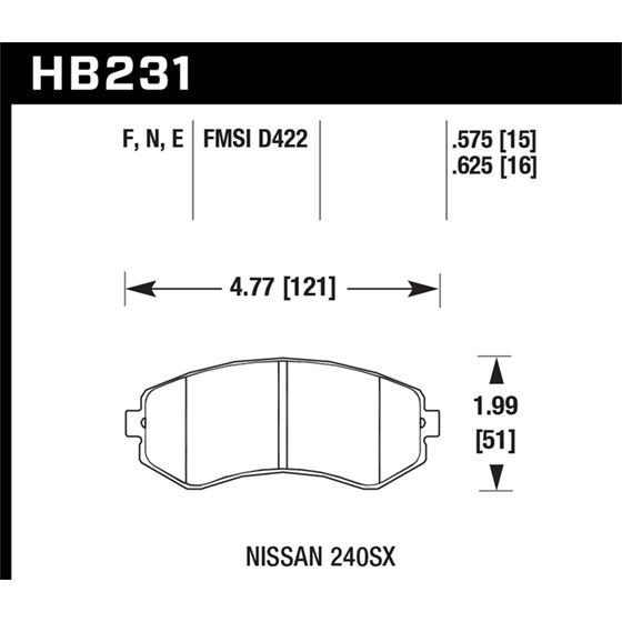 Hawk Performance HPS 5.0 Brake Pads (HB231B.625)