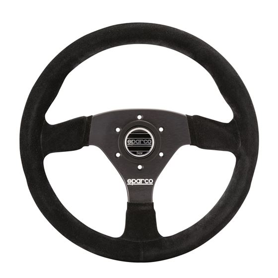 Sparco R383 Racing Steering Wheel, Black Suede (01