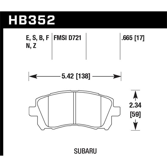 Hawk Performance HT-10 Brake Pads (HB352S.665)