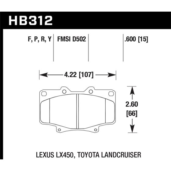 Hawk Performance LTS Brake Pads (HB312Y.591)