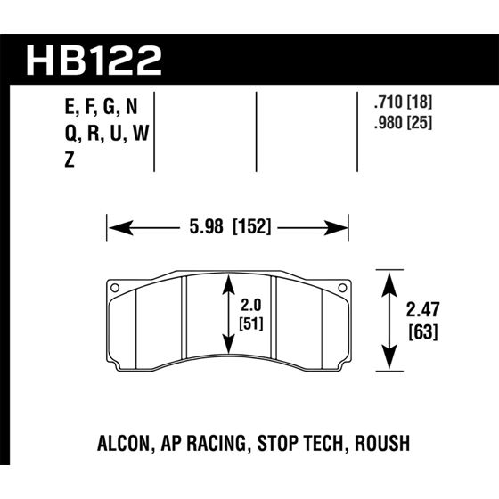 Hawk Performance Performance Ceramic Brake Pads (H