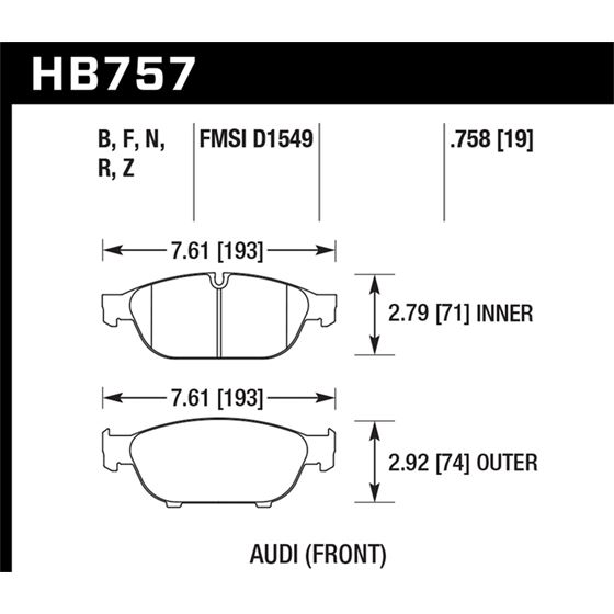 Hawk Performance HPS 5.0 Brake Pads (HB757B.758)
