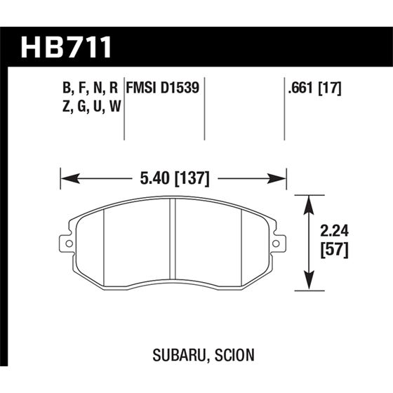 Hawk Performance HPS 5.0 Brake Pads (HB711B.661)