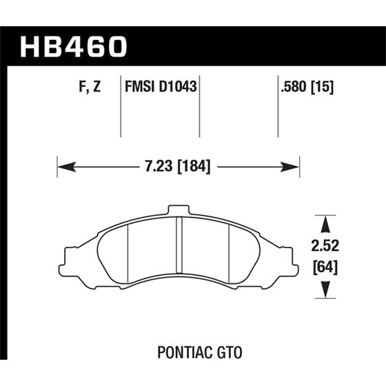 Hawk Performance HPS Brake Pads (HB460F.580)