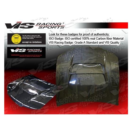 VIS Racing V Line Style Black Carbon Fiber Hood