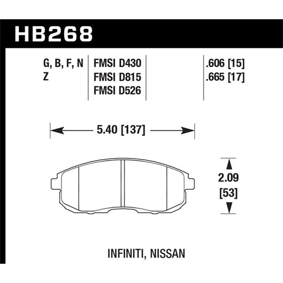 Hawk Performance DTC-60 Brake Pads (HB268G.665)