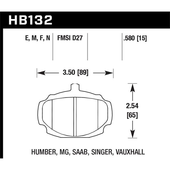 Hawk Performance Black Brake Pads (HB132M.580)