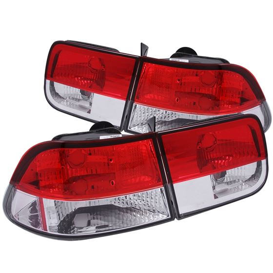 ANZO 1996-2000 Honda Civic Taillights Red/Clear (2