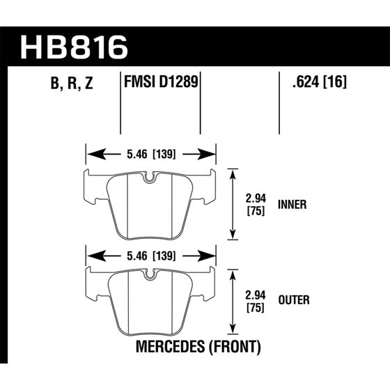Hawk Performance HPS 5.0 Brake Pads (HB816B.624)