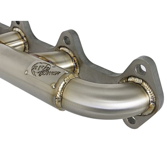 aFe Twisted Steel 304 Stainless Header w/ T4 Tur-3