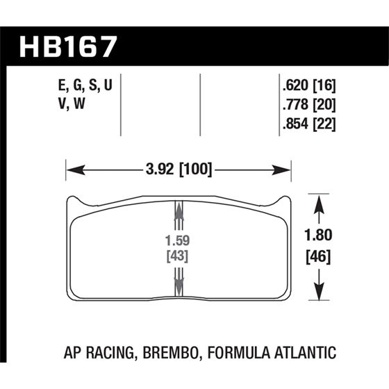 Hawk Performance Motorsports Brake Pads (HB167U.77
