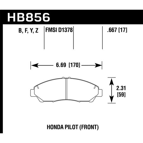 Hawk Performance HPS 5.0 Brake Pads (HB856B.667)
