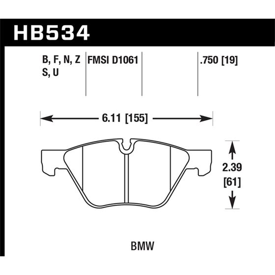 Hawk Performance HPS 5.0 Brake Pads (HB534B.750)