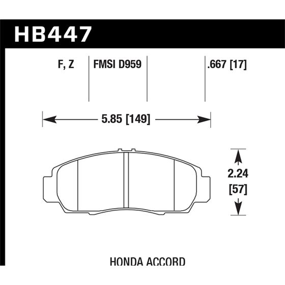 Hawk Performance Performance Ceramic Brake Pads (H