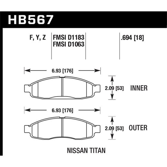 Hawk Performance HPS Brake Pads (HB567F.694)
