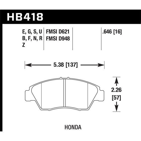 Hawk Performance HT-10 Brake Pads (HB418S.646)