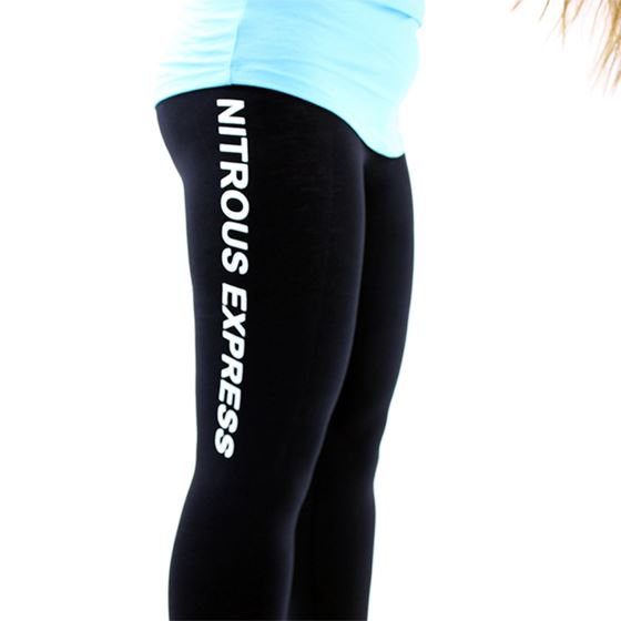 Nitrous Express Womens Black Leggings With White L