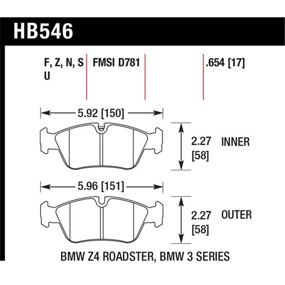 Hawk Performance HT-10 Brake Pads (HB546S.654)