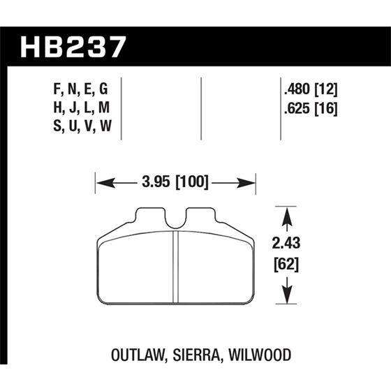 Hawk Performance DTC-60 Disc Brake Pad (HB237G.480