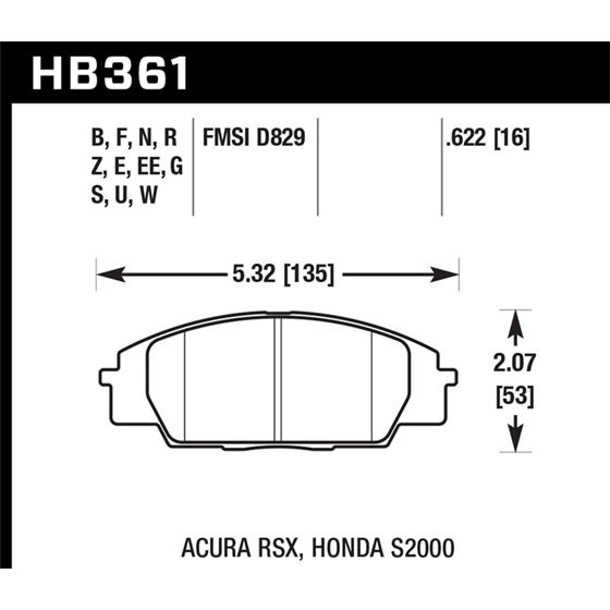 Hawk Performance DTC-60 Brake Pads (HB361G.622)