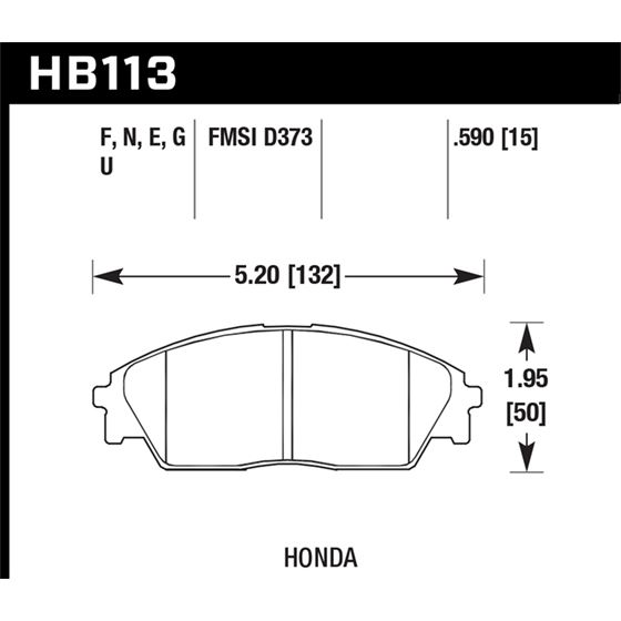 Hawk Performance HP Plus Brake Pads (HB113N.590)