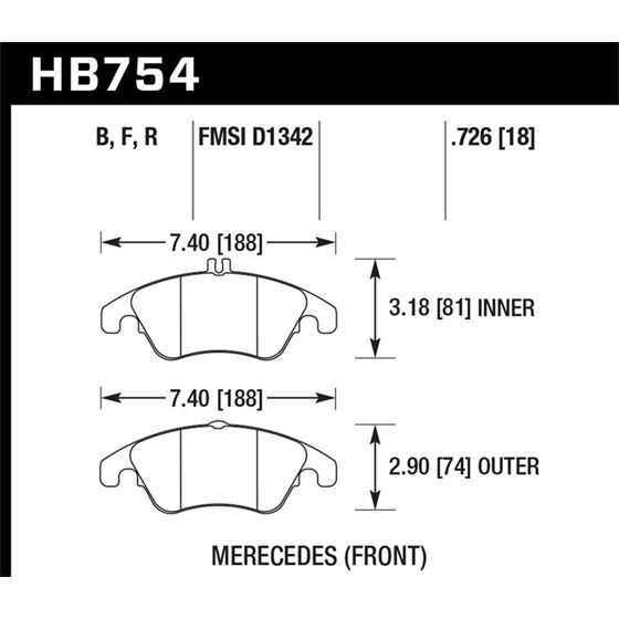 Hawk Performance HPS Brake Pads (HB754F.726)