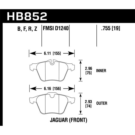Hawk Performance HPS 5.0 Brake Pads (HB852B.755)