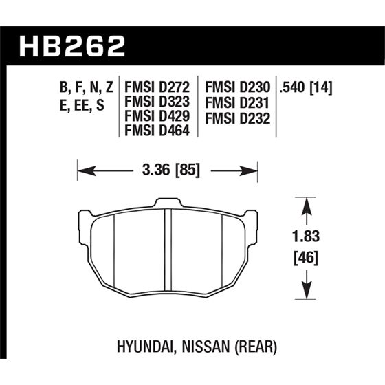 Hawk Performance HT-10 Brake Pads (HB262S.540)
