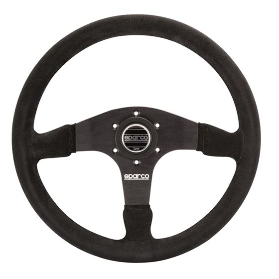 Sparco R375 Racing Steering Wheel, Black Suede (01