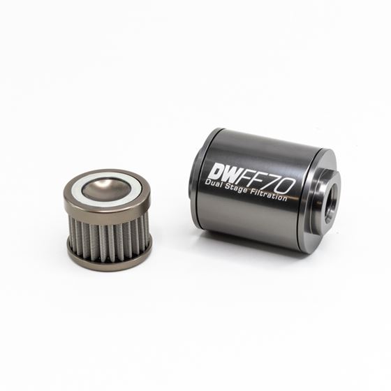 In-line fuel filter element and housing kit stainl