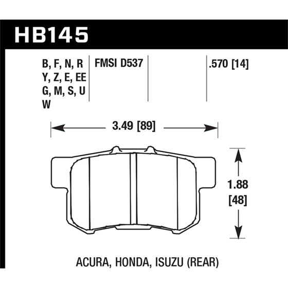 Hawk Performance HPS 5.0 Brake Pads (HB145B.570)