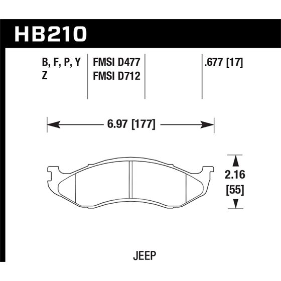 Hawk Performance HPS Brake Pads (HB210F.677)