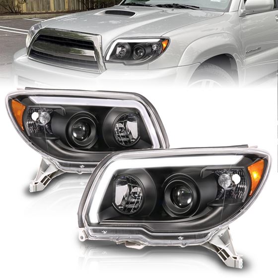 Anzo Projector Headlights Plank Style - Black for