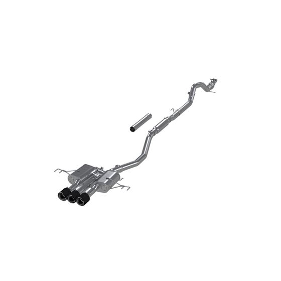 MBRP 3" Cat Back, Triple Rear Exit, T304, CF