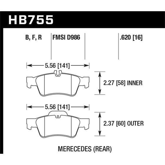 Hawk Performance HP Plus Brake Pads (HB755N.620)