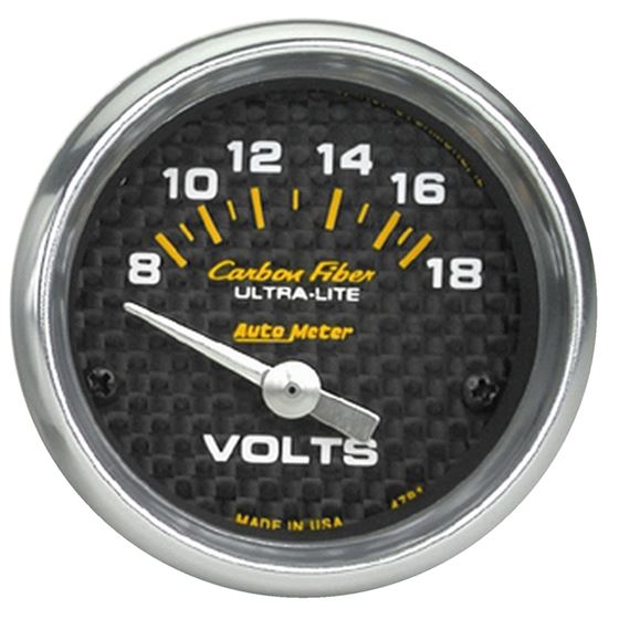 AutoMeter Carbon Fiber 52mm 8-18 Volt Electronic V