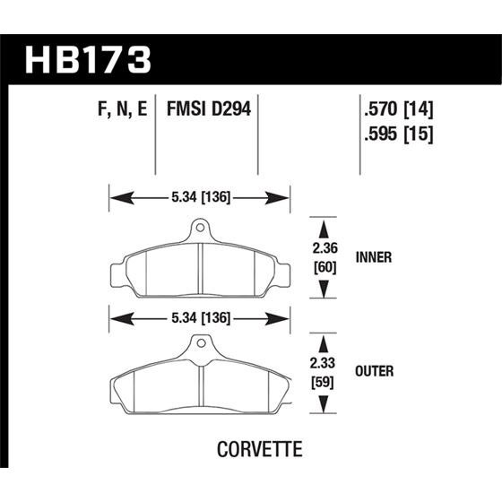 Hawk Performance HPS Brake Pads (HB173F.570)
