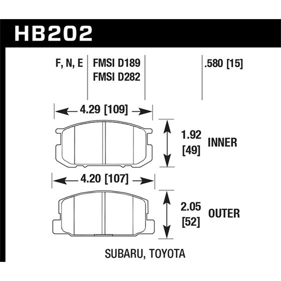 Hawk Performance HP Plus Brake Pads (HB202N.580)