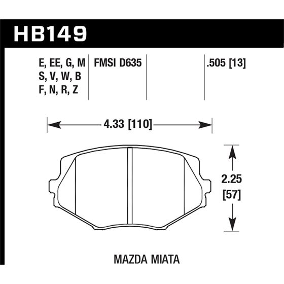 Hawk Performance HPS 5.0 Brake Pads (HB149B.505)