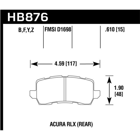 Hawk Performance HPS 5.0 Brake Pads (HB876B.610)