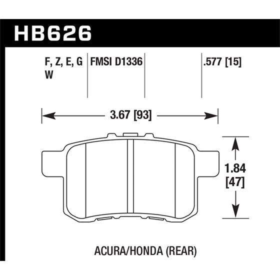 Hawk Performance DTC-30 Brake Pads (HB626W.577)