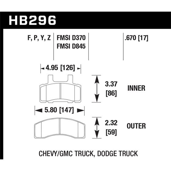 Hawk Performance Performance Ceramic Brake Pads (H