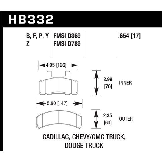 Hawk Performance Performance Ceramic Brake Pads (H