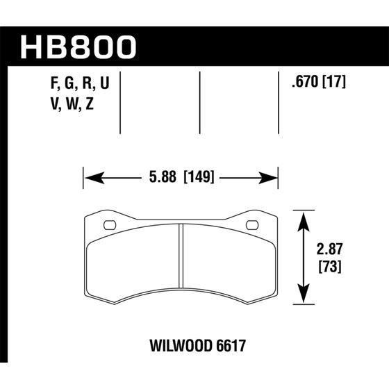 Hawk Performance Ceramic Disc Brake Pad (HB800Z.67