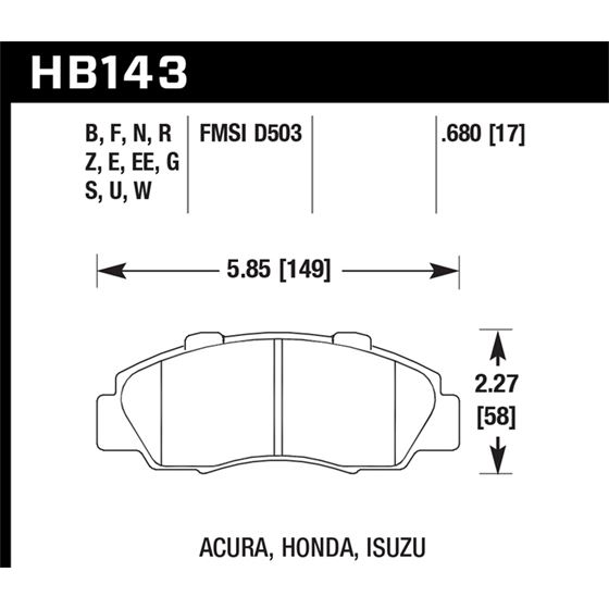 Hawk Performance Performance Ceramic Brake Pads (H