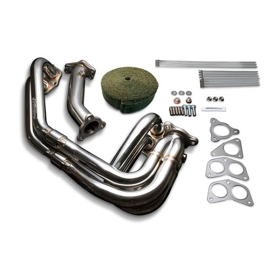 EXHAUST MANIFOLD KIT EXPREME EJ SINGLE SCROLL WRX STI UNEQUAL LENGTH w TITAN BANDAGE TB6010 SB02A 1